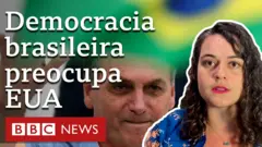 Montagem com rosto de repórter e de Jair Bolsonaro
