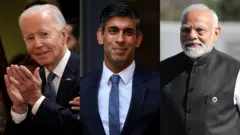 ऋषि सुनक, जो बाइडन और नरेंद्र मोदी