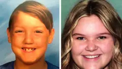 Joshua "J.J." Vallow, 7, izquierda, y Tylee Ryan, 17