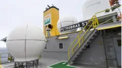 Imagem da plataforma P-57, no campo de Jubarte, na Bacia de Campos