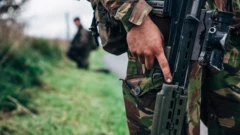 Stock image of a British soldier