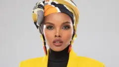 Halima Aden with her trademark hijab