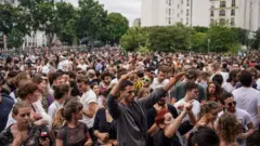 Covid-19, virus corona, People attending an event for Fete de la Musique in Paris