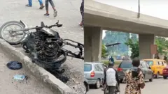 Aworan Obalende ati alupupu ti wọn dana sun