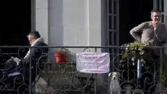 people staying at home