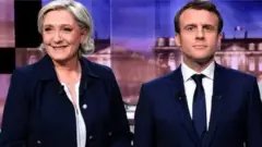 মারিন লা পেন ও এমানুয়েল ম্যাক্রঁ