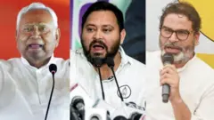 नितीश कुमार, तेजस्वी यादव, प्रशांत किशोर