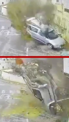 Automobil se okrenuo u vazduhu usled raketnog udara