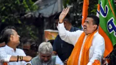 ভবানীপুরে শোভাযাত্রায় শুভেন্দু অধিকারী
