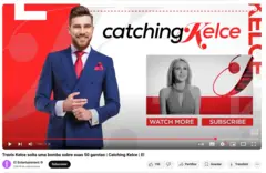 Vídeo no YouTube com episódio do reality show Catching Kelce, com Travis Kelce, transmitido pelo canal E!