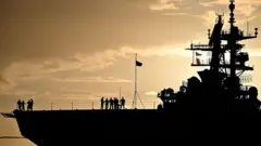 Sombra de grande navio