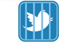 Twitter users circulating the logo of twitter behind bars