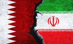 پرچم قطر و ایران