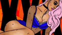 Illustration showing an actor in an adult film