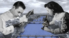 設計圖片：科研人員檢測與塞納河景觀