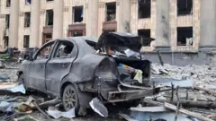 destroyed car