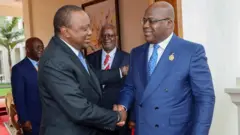 U﻿huru Kenyatta na Felix Tshisekedi mu gihe gishize i Nairobi