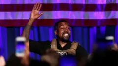 Kanye West en su mitin de Carolina del Sur
