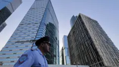 Москва Сити осмонўпар биносига дрон урилган жой