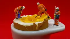 Mühendisler haşlanmış yumurta kazıyor.