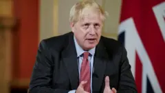 Boris Johnson giving his address