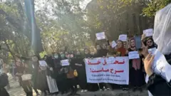 کابل پوهنتون یو شمېر محصلینو نجونو نن له لیلیې د محصلینو ایستلو پر ضد احتجاج کړی و.