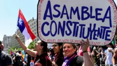 Manifestantes en Santiago