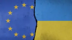 Україна та Європейський Союз - стокове фото