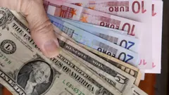 Euros y dòlares.