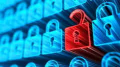 Ilustração de cadeados simbolizando roubo de dados