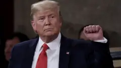 President Donald Trump at the US Capitol Building on 4 February 2020