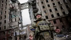 A view of a destroyed Ukrainian government administration building following shelling, amid Russia"s invasion on Ukraine, in Mykolaiv, Ukraine