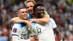 Phil Foden (left), Harry Kane (centre) and Bukayo Saka (right)