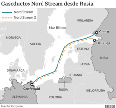 Karte der Gaspipeline.