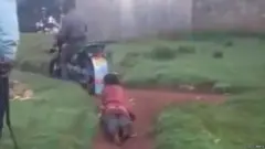 The one-and-a-half minute clip has caused outrage on social media