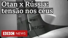 Imagens obtidas pela BBC mostram aviões da Força Aérea russa voando perto do espaço aéreo da aliança militar, elevando tensões já altas desde o início da guerra da Ucrânia.