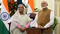 দিল্লিতে বাংলাদেশের প্রধানমন্ত্রী শেখ হাসিনা ও ভারতের প্রধানমন্ত্রী নরেন্দ্র মোদী। অক্টোবর, ২০১৯ (ফাইল ফটো)।