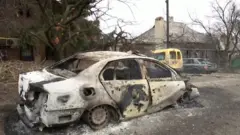 Auto posle granatiranja Donjecka