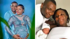 Chacha Eke and her husband pikin chachaekefaani