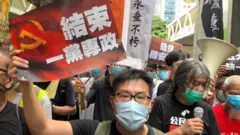 Manifestación en Hong Kong.
