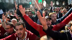 Des manifestants algériens
