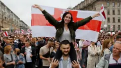 Protest against the results of the presidential elections, in Minsk, Belarus 23 August 2020