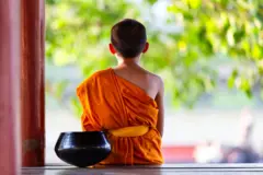 සාමණේර හිමිනමක් පසුපසින් පෙනෙන ආකාරය