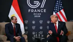 Madaxweynaha Masar El-Sisi iyo Madaxweynaha Mareykanka Trump ayaa ku kulmay shirka G7 ee Faransiiska