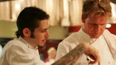 Michael and Gordon Ramsay in the final of Hell's Kitchen