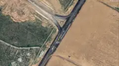 صورة من الأعلى للحدود المصرية مع غزة 