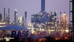 Das Hauptwerk der BASF in Ludwigshafen