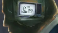 Ilustração do 'Lincoln Project', com o desenho do rosto de Trump e uma TV onde se lê Lincoln Project