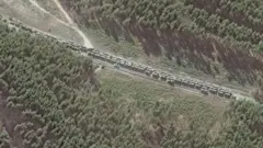 Large convoy of Russian vehicles