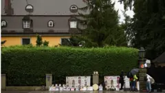 Thai activists demonstrate in front of a villa where Thai King Maha Vajiralongkorn often resides in Tutzing, Germany, September 25, 2020